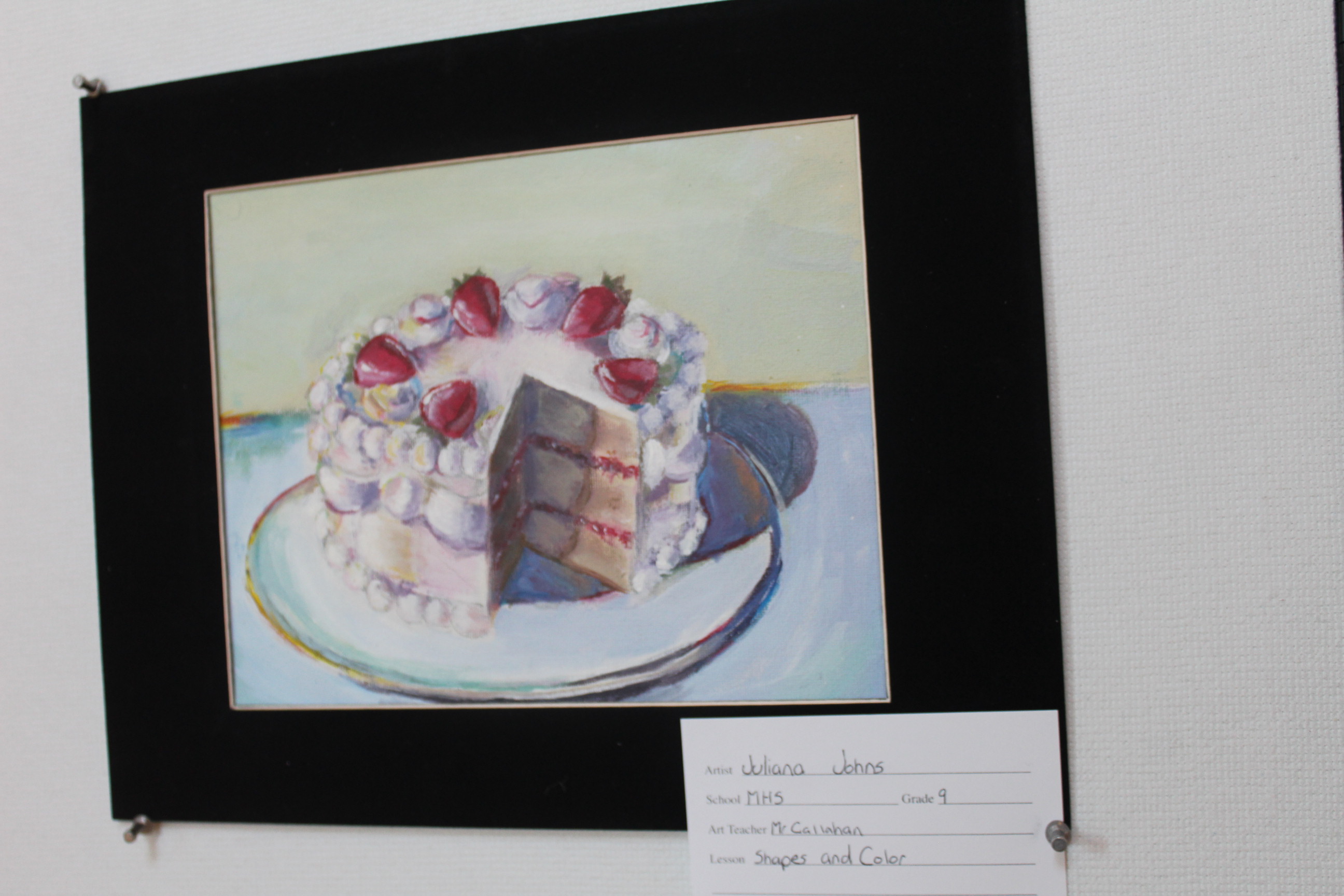 Student artwork featured at the gallery for the 2023 Middletown Public Schools K-12 Art Show